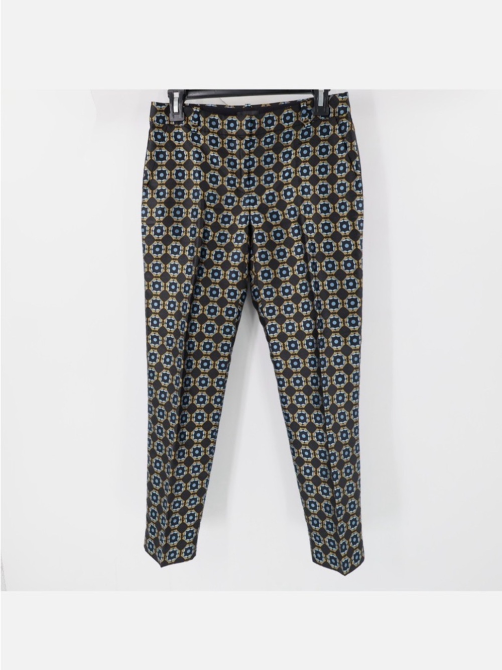 J CREW Silk Dress Pants Womens 2 Jacquard Baroque geometric trousers